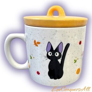 Studio Ghibli Kiki's Delivery Service Jiji Floral Fall Icons Mug With Lid